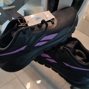 Reebok Black Sneakers with Purple Highlights
